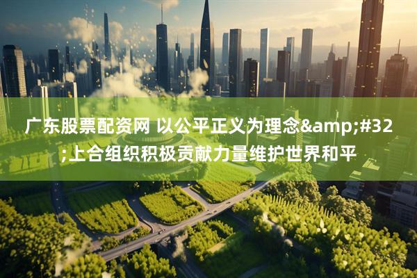 广东股票配资网 以公平正义为理念&#32;上合组织积极贡献力量维护世界和平